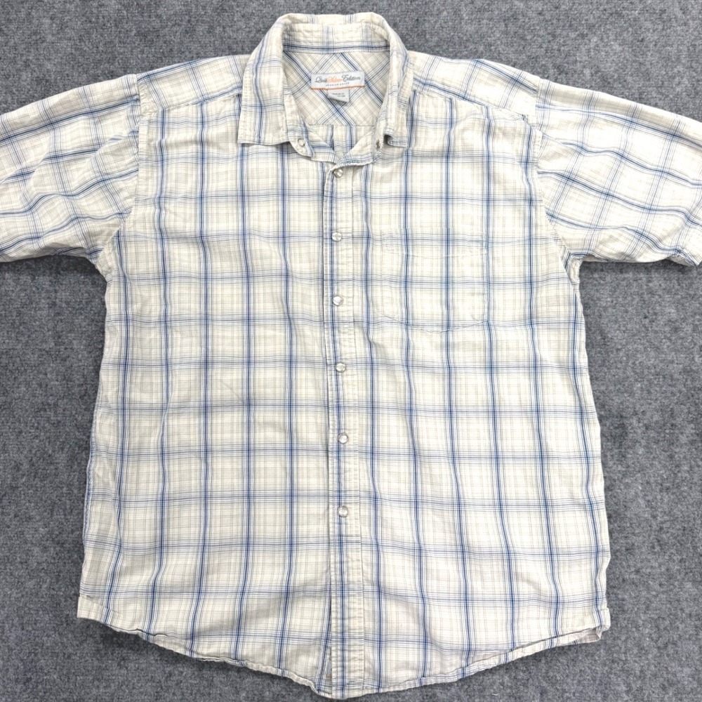 Quiksilver Edition Mens Large Plaid Short Sleeve Pearl Snap Button Down Shirt